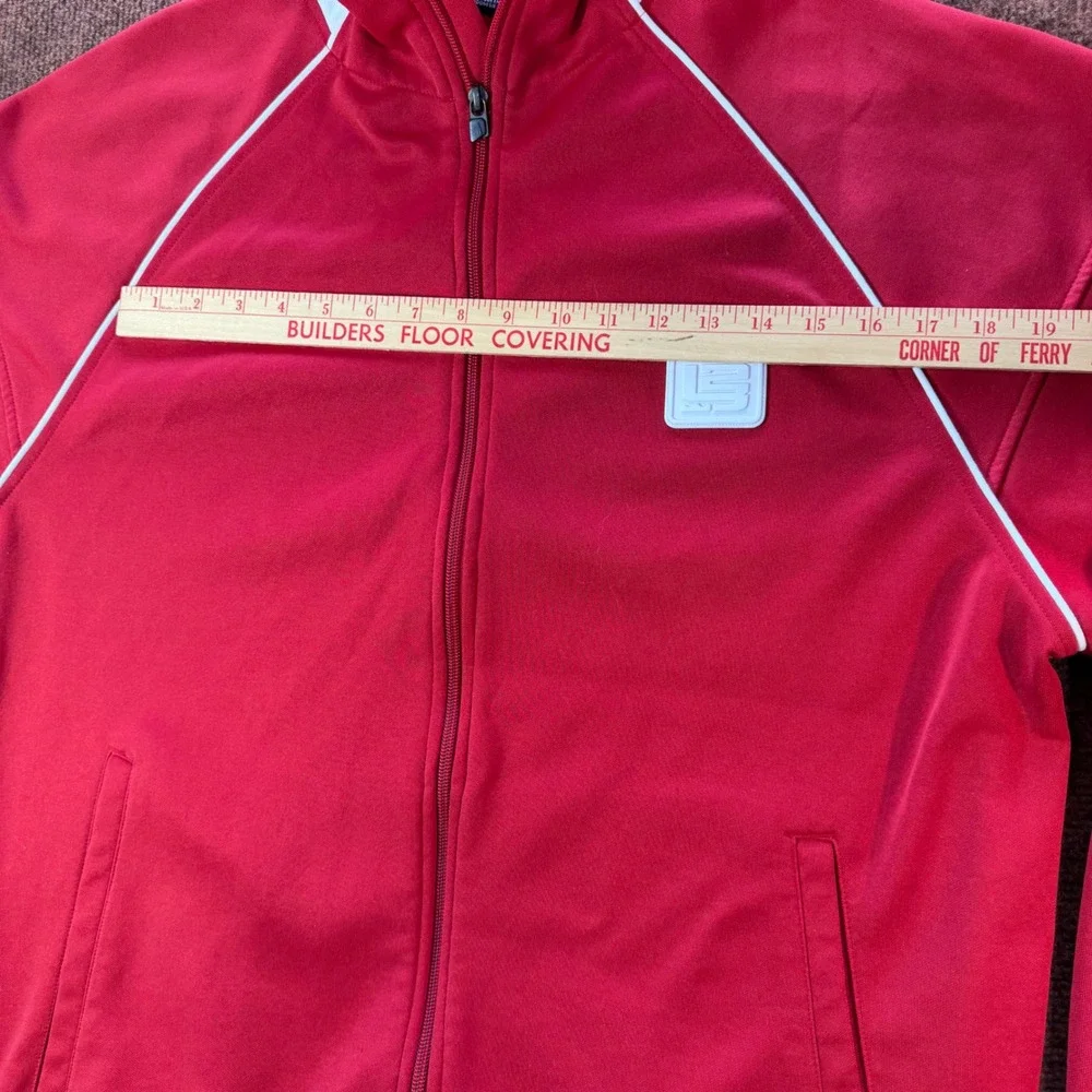 Nike LeBron James Track Jacket Mens Large Red White Full Zip Basketball Warm Up